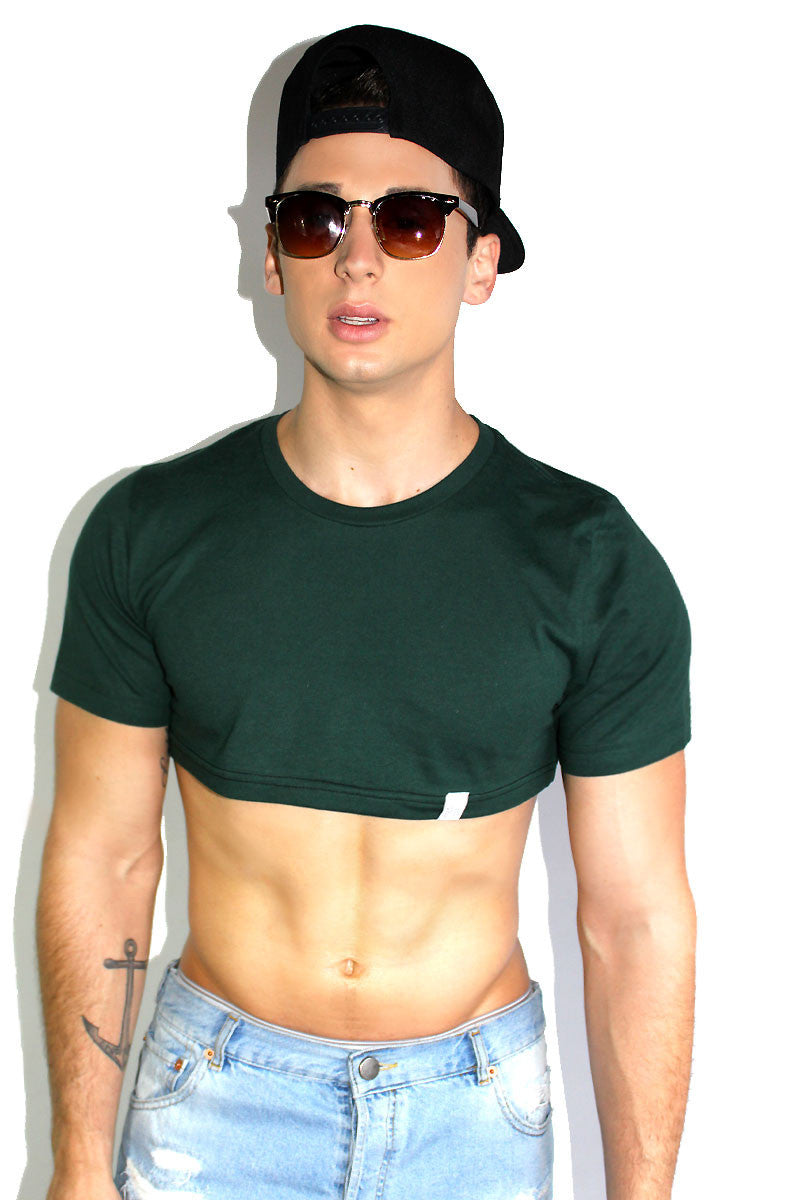 Core Extreme Crop Tee-Dark Green