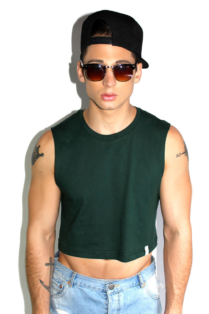 Core Crop Tank-Dark Green