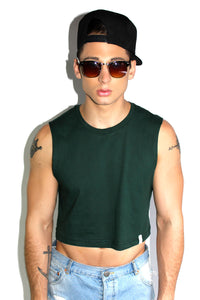 Core Crop Tank-Dark Green