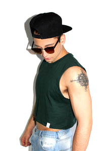 Core Crop Tank-Dark Green