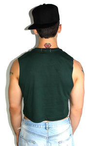 Core Crop Tank-Dark Green