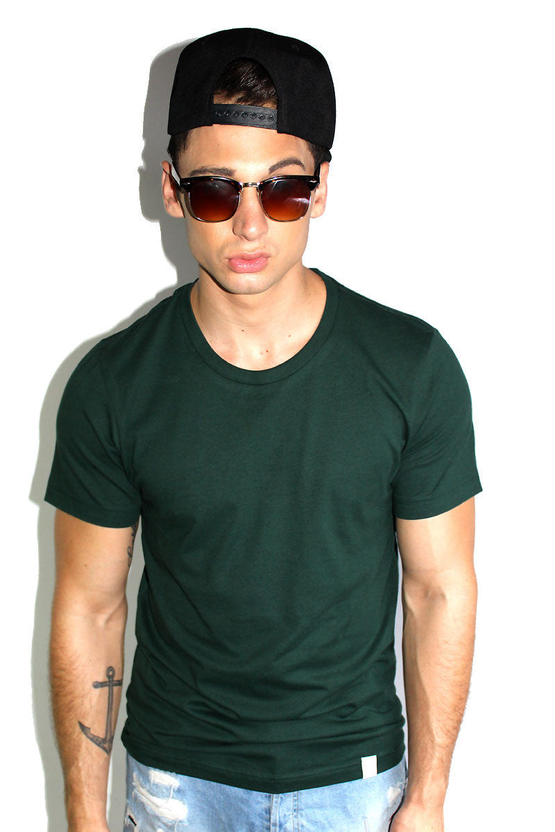 Core Crewneck Tee-Dark Green