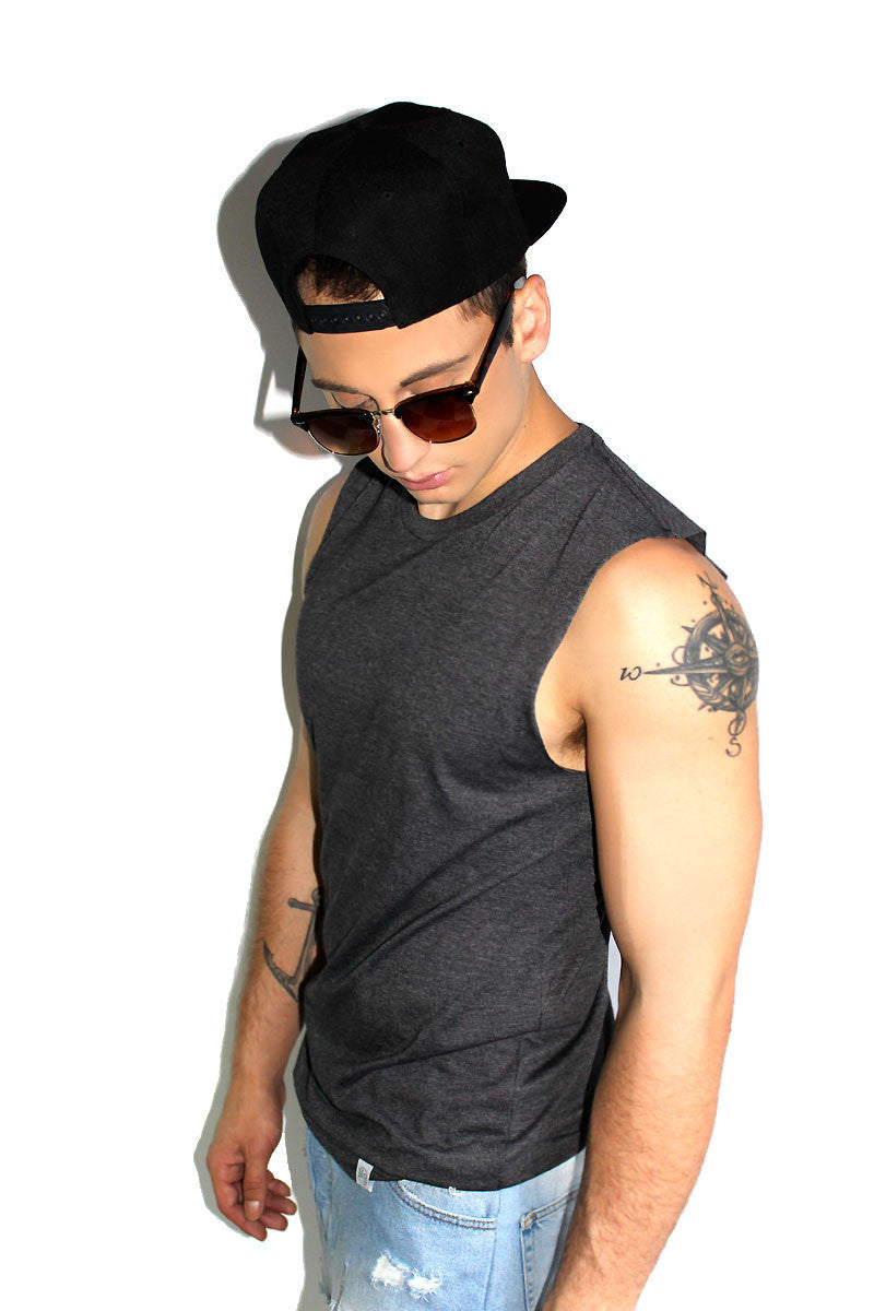Core Sleeveless Tee-Dark Charcoal
