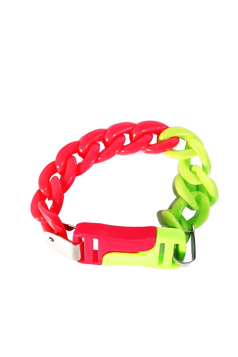 Fluorescent Buckle Bracelet - Pink