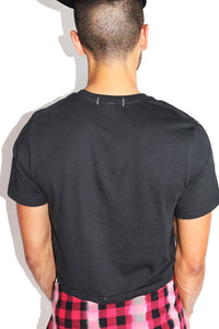 Logo Dump Him Crop Tee-Black