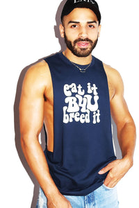 Eat It Before You Breed It Low Arm Shredder Tank-Navy