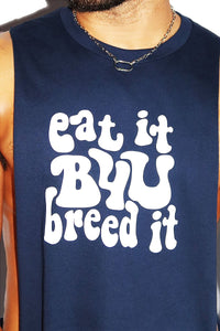 Eat It Before You Breed It Low Arm Shredder Tank-Navy