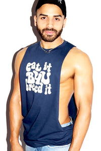 Eat It Before You Breed It Low Arm Shredder Tank-Navy