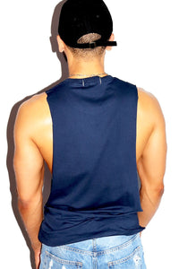 Eat It Before You Breed It Low Arm Shredder Tank-Navy