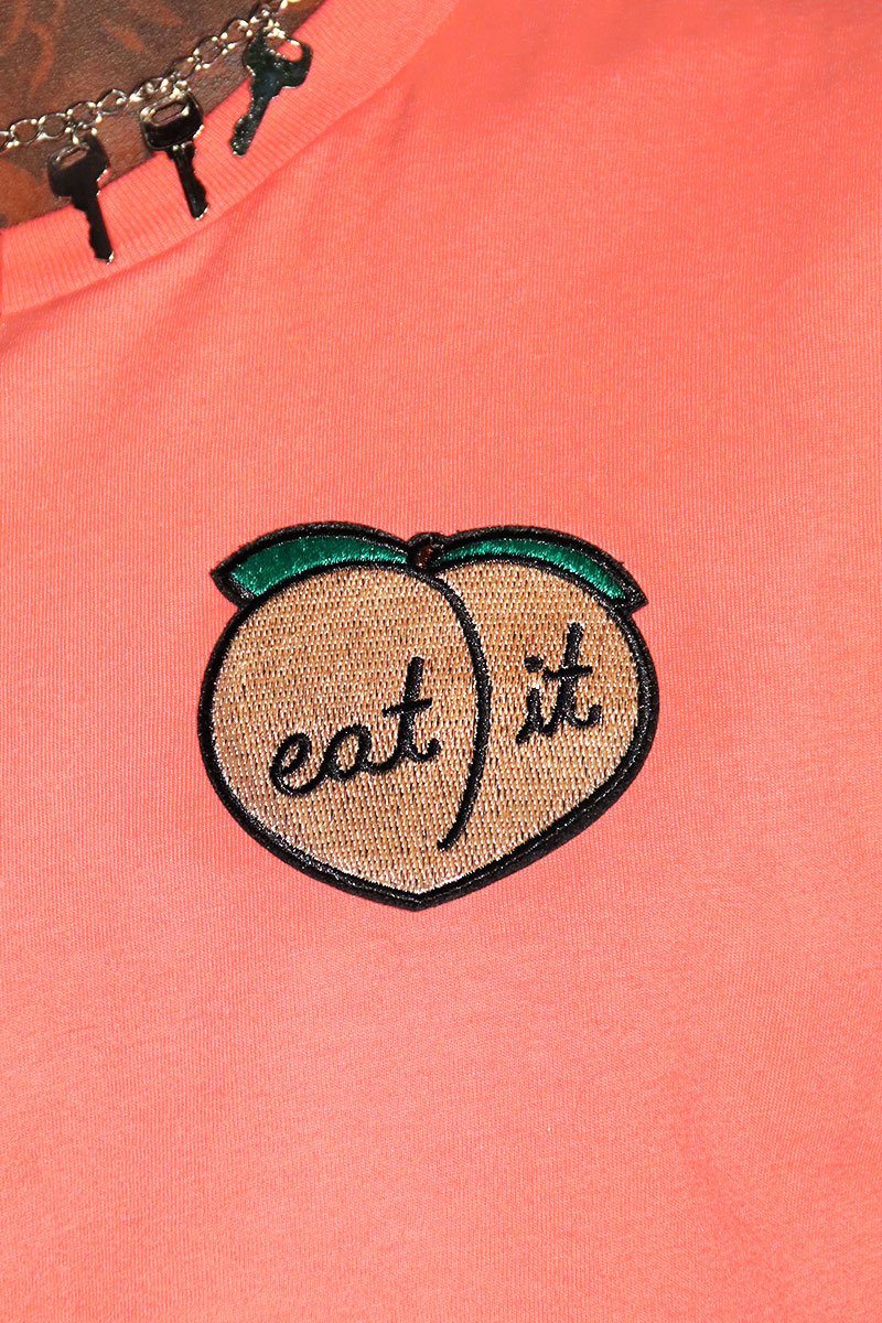 Peach Crop Tee- Coral