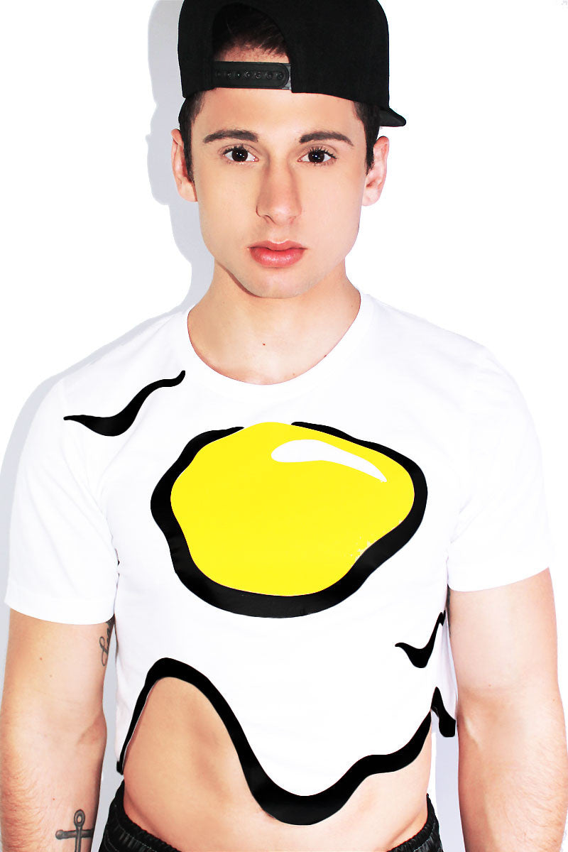 Over Easy Crop Tee- White