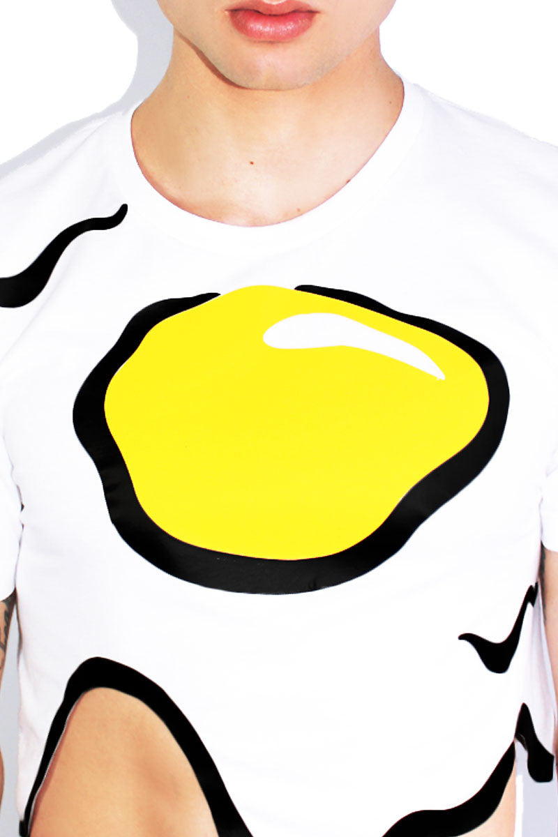 Over Easy Crop Tee- White