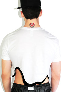 Over Easy Crop Tee- White