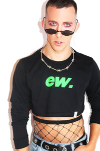 EW. Long Sleeve Crop Tee- Black
