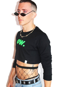EW. Long Sleeve Crop Tee- Black