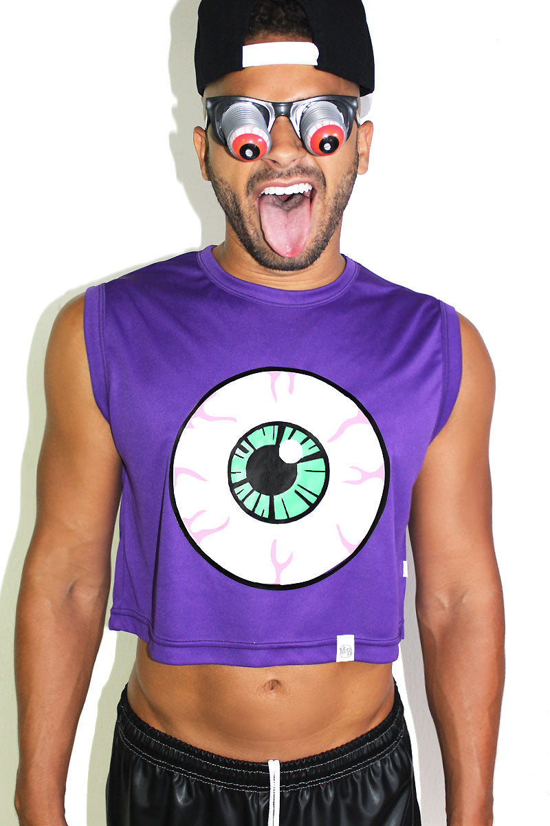 Eyeball Crop Tank- Purple