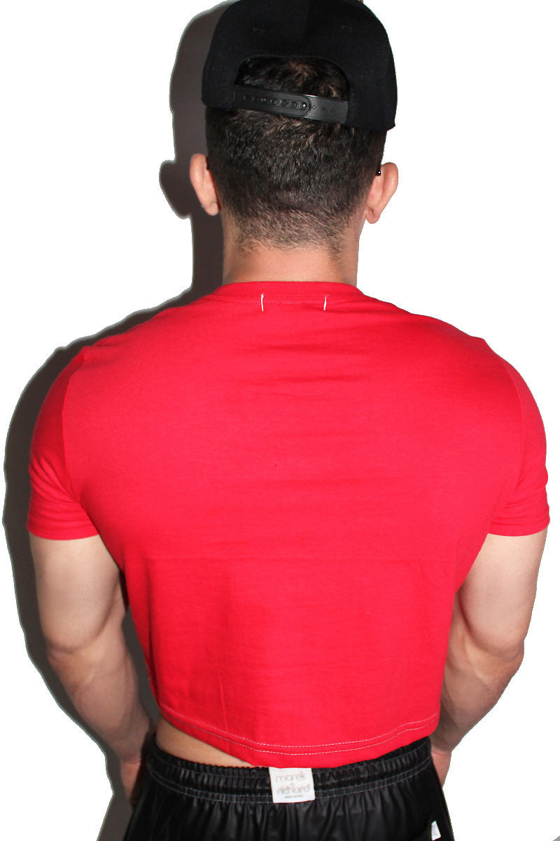 Eye See You Crop Pocket Tee-Red