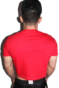 Eye See You Crop Pocket Tee-Red