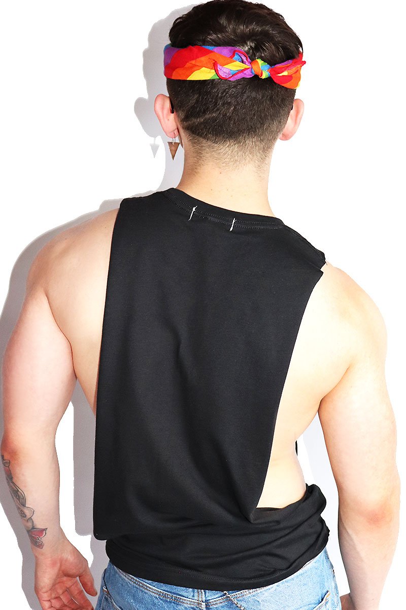 Flamboyant Rainbow Low Arm Shredder Tank- Black