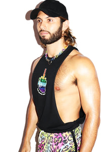 Fuck Gender Low Arm Tank-Black