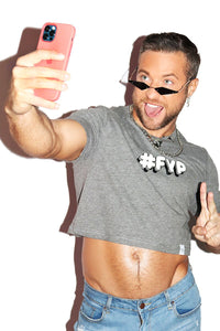 For You Page #FYP Crop Tee- Light Charcoal