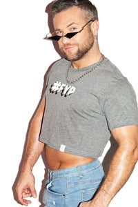 For You Page #FYP Crop Tee- Light Charcoal