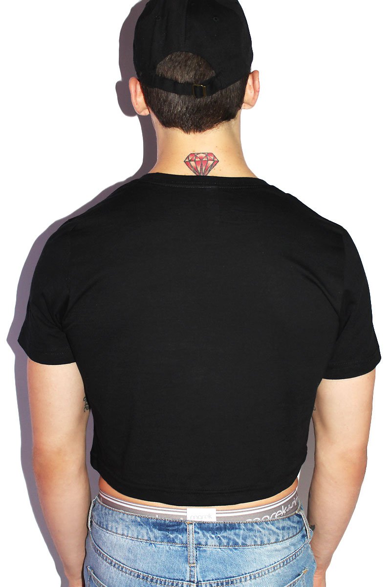 Face Crack Crop Tee- Black