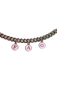 Fag Choker Necklace-Silver
