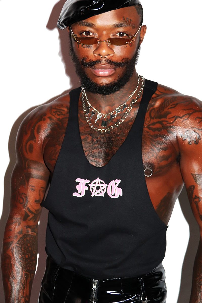 Goth Fag String Tank- Black