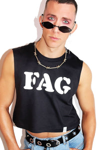 Fag Crop Tank- Black