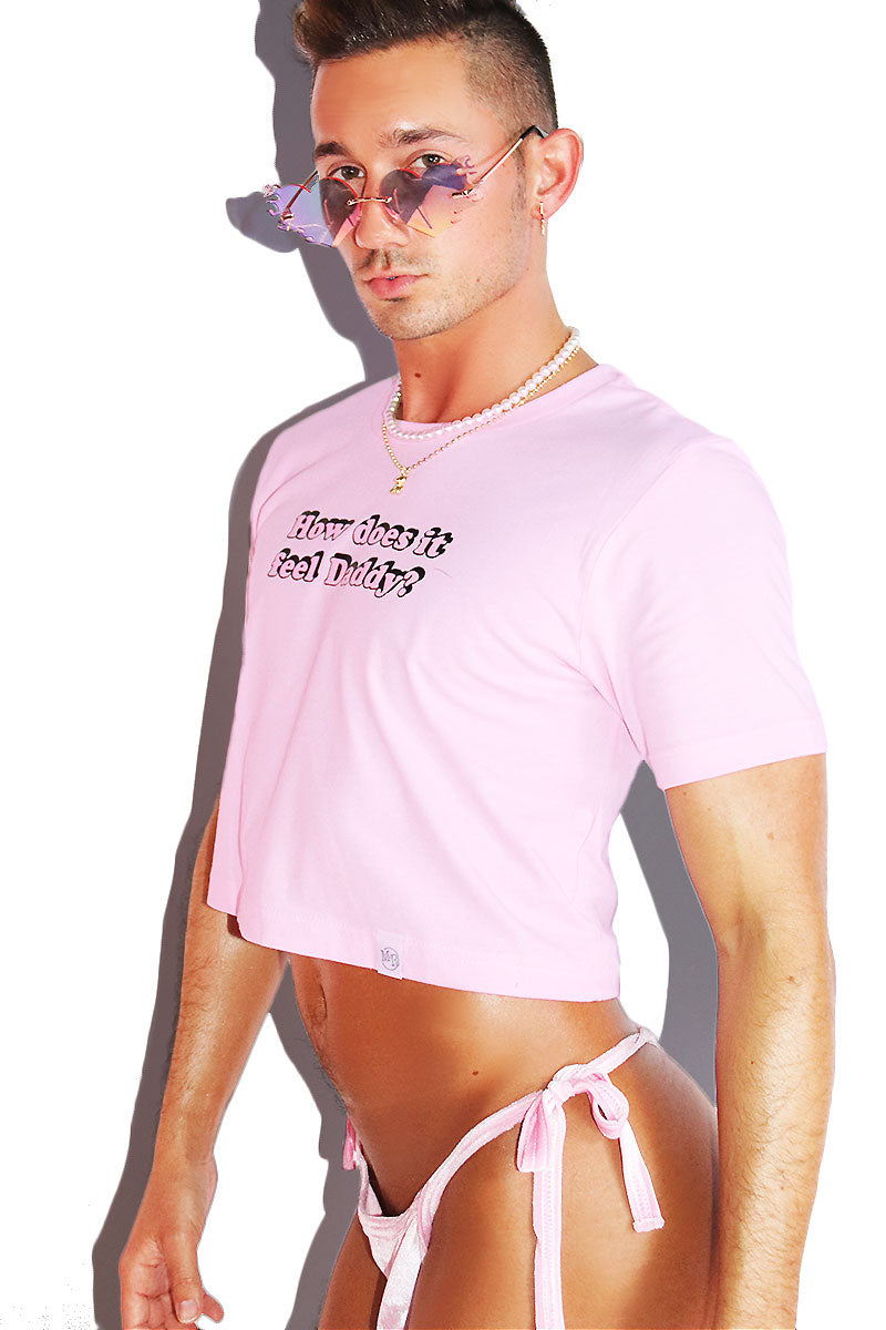 How Does It Feel Daddy? Crop Tee- Pink