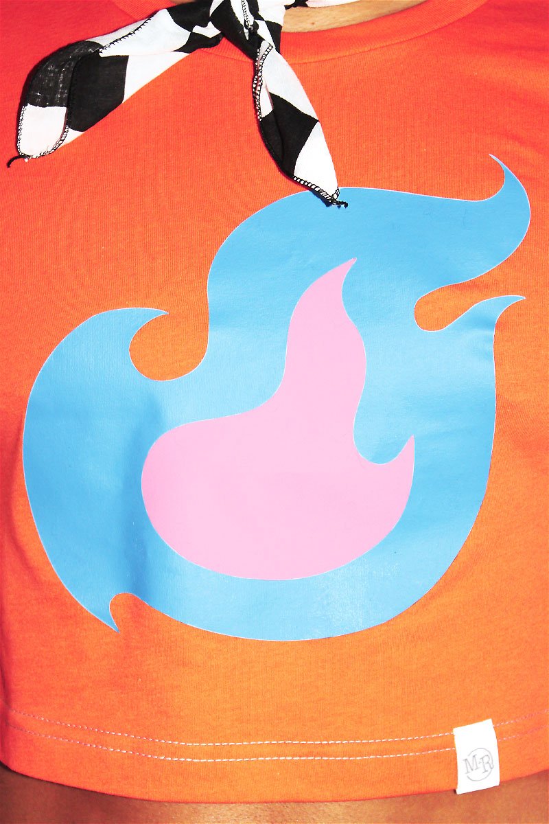 Flaming Homo Crop Tee- Orange