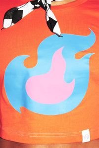 Flaming Homo Crop Tee- Orange