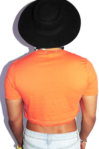 Flaming Homo Crop Tee- Orange