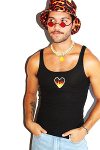 Burning Heart Desires Rib Knit Tank-Black