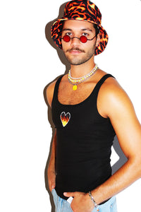 Burning Heart Desires Rib Knit Tank-Black