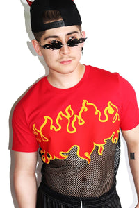 Flamin' Hot Mesh Tee-Red