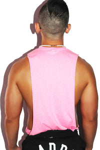 Florida Flamingo Low Arm Tank- Neon Pink