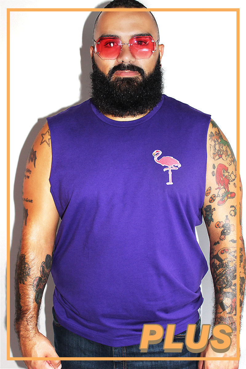 PLUS: Flamingo Patch Sleeveless Tee-Purple