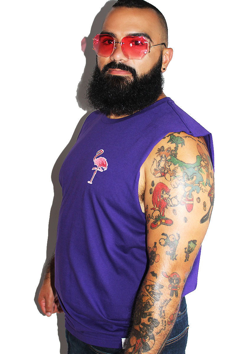 PLUS: Flamingo Patch Sleeveless Tee-Purple