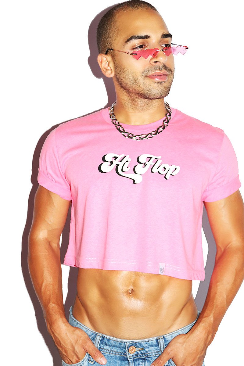 Hi Flop Crop Tee- Neon Pink