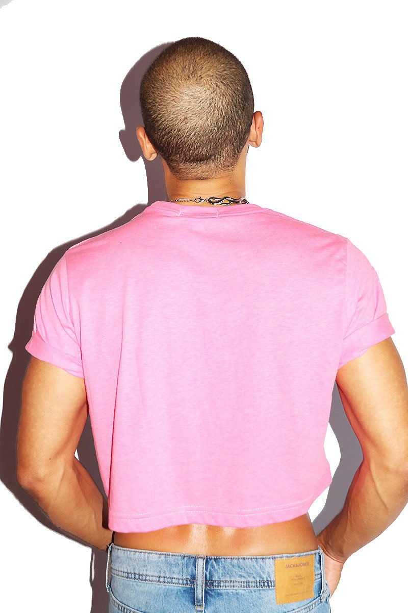 Hi Flop Crop Tee- Neon Pink