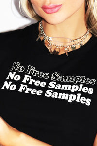 No Free Samples Fitted Crop Tee-Black