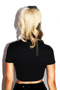 No Free Samples Fitted Crop Tee-Black