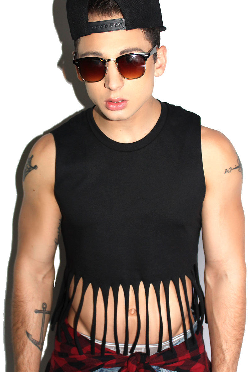 theredthread Black S Cutting Halter Shirt