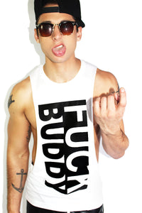 F Buddy Low Armhole Tank- White