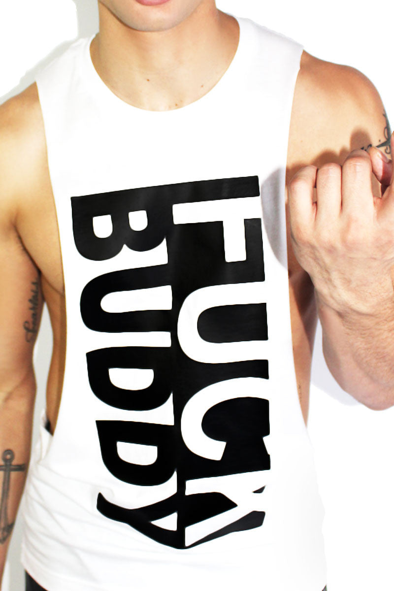 F Buddy Low Armhole Tank- White