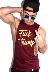 Fuck Trump Shredder Tank- Burgundy