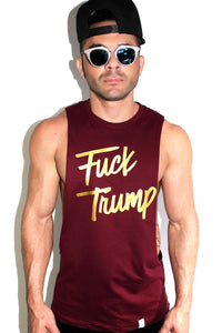 Fuck Trump Shredder Tank- Burgundy