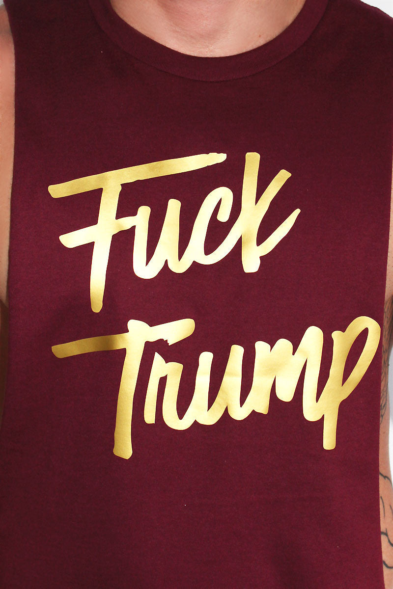 Fuck Trump Shredder Tank- Burgundy